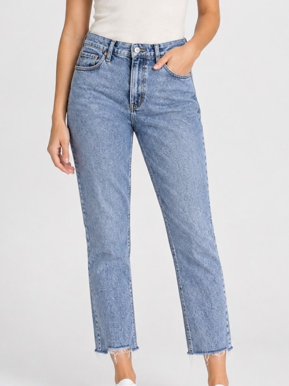 Gap Denim Jeans Womens 6/28 Raw Hem Distressed Slim Boyfriend